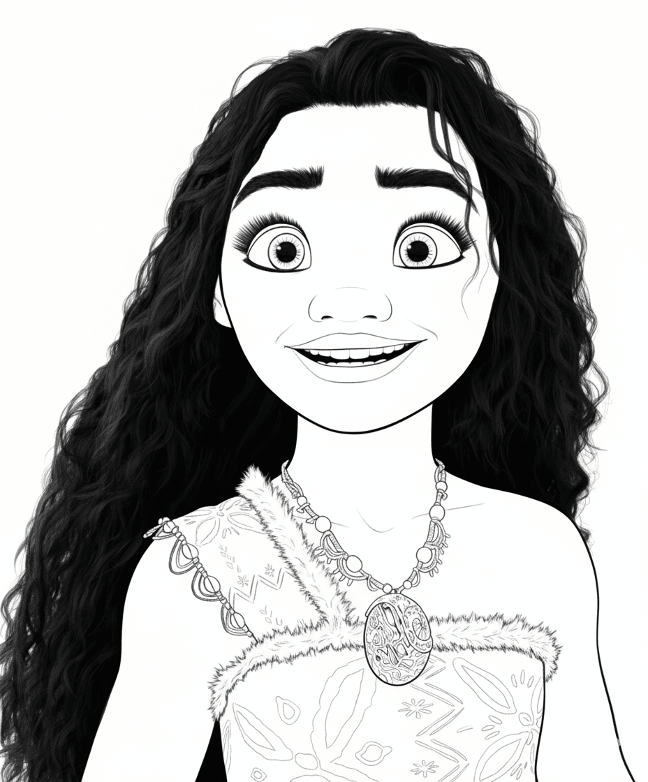 Classic Moana Coloring Page