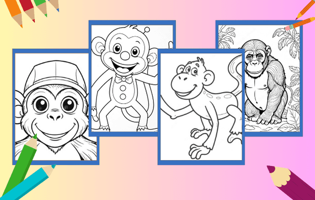 Monkey Coloring Pages