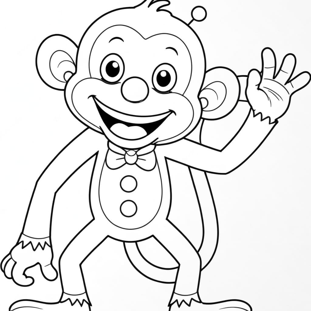Monkey with a Tie Coloring Page