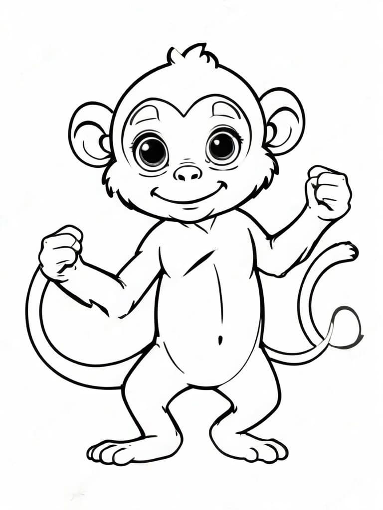 Strong Little Monkey Coloring Page