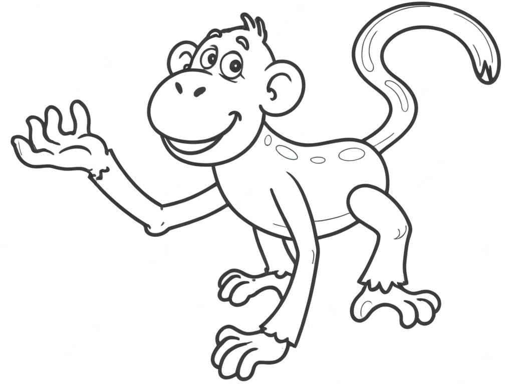 Walking Monkey Coloring Page