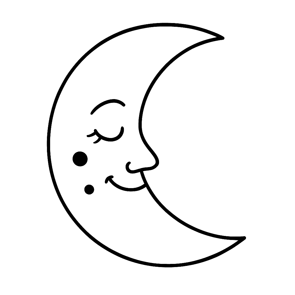 Half moon coloring page