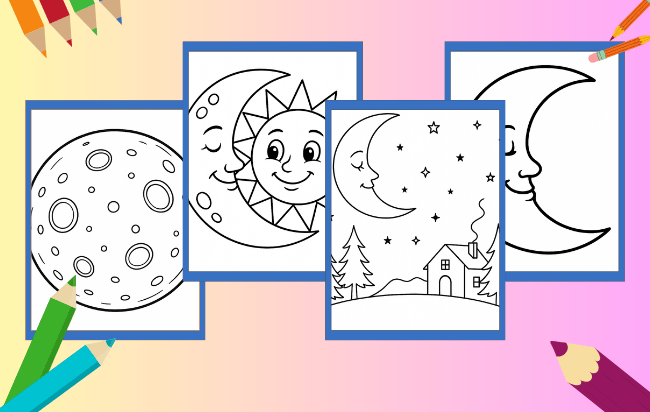 Moon Coloring Pages