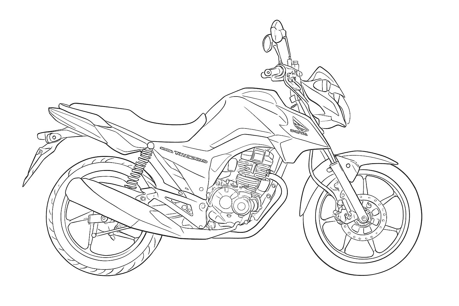 CG motorcycle coloring page