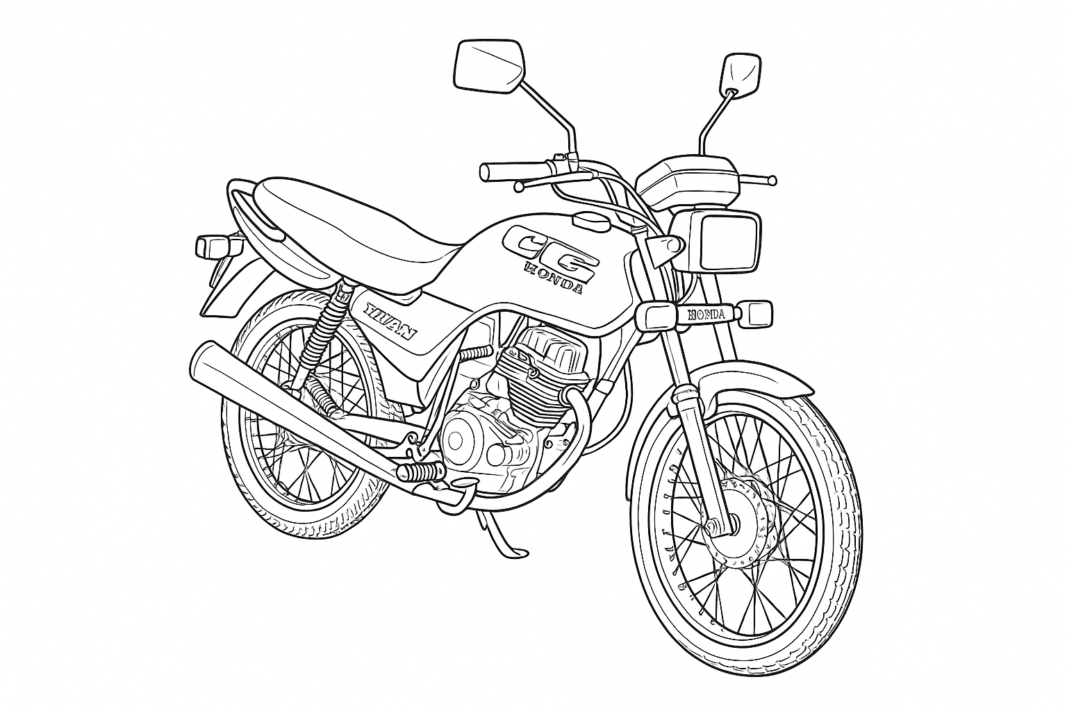 CG 125 motorcycle coloring page