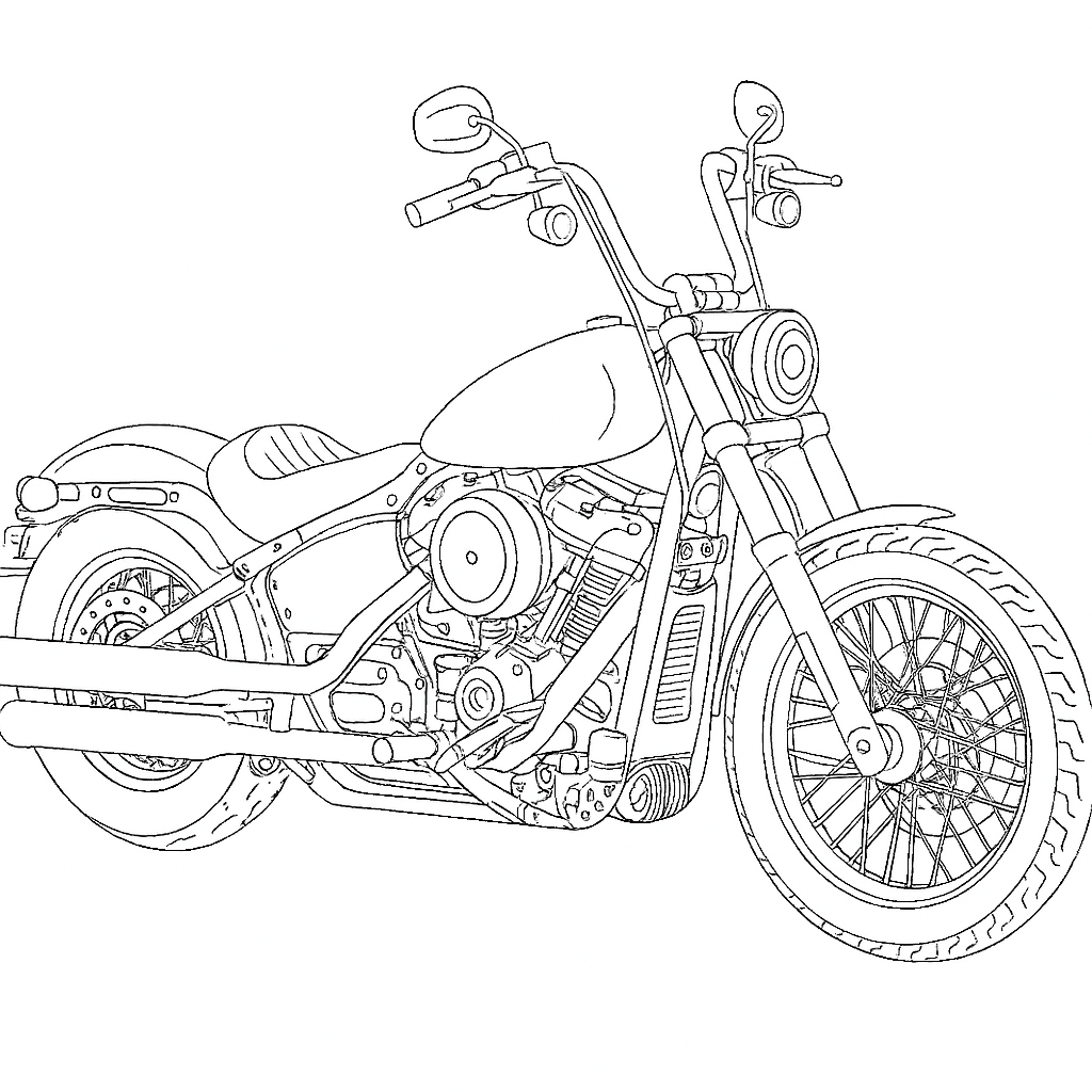 Harley-Davidson motorcycle coloring page