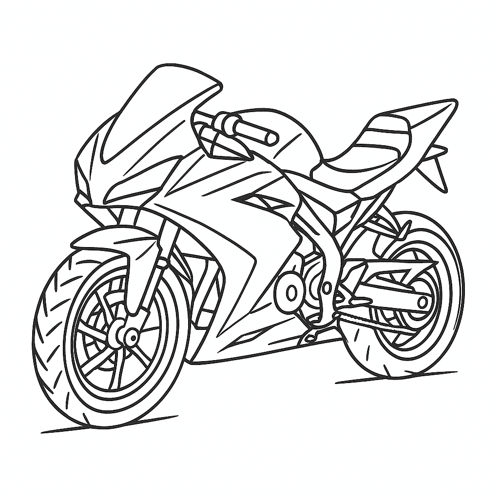 Stunt motorcycle coloring page