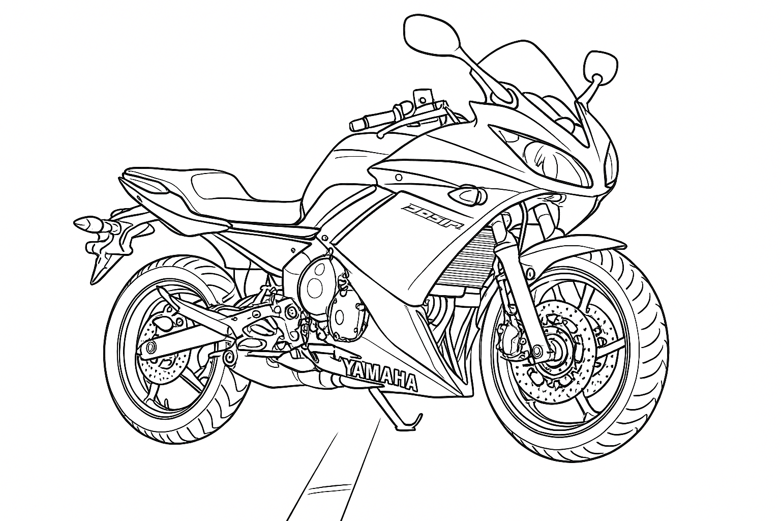 Yamaha motorcycle coloring page