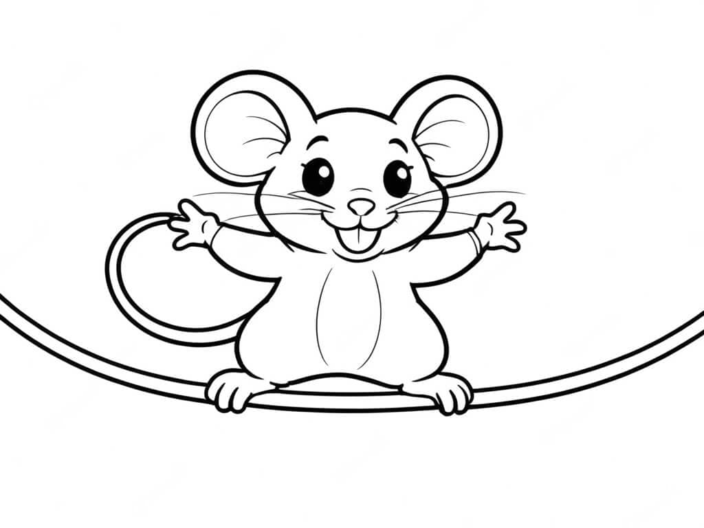 Balancing Mouse Coloring Page