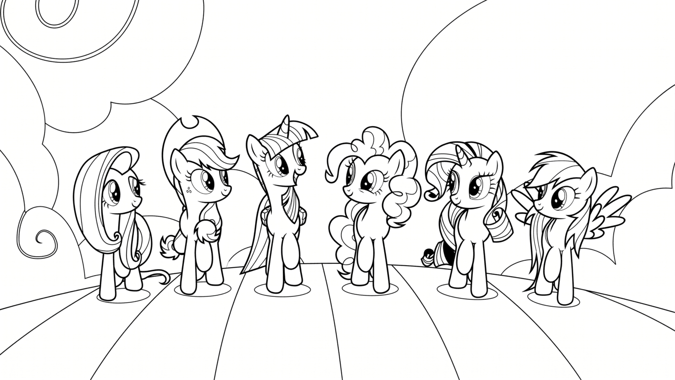 My Little Pony rainbow coloring page
