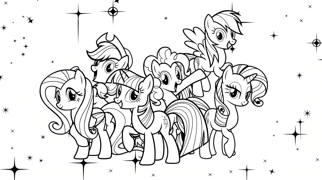 My Little Pony stars coloring page