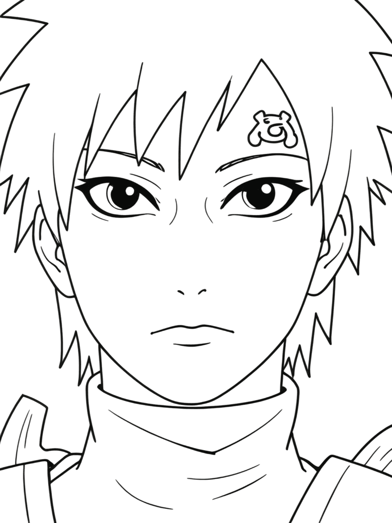 Gaara Portrait Coloring Page