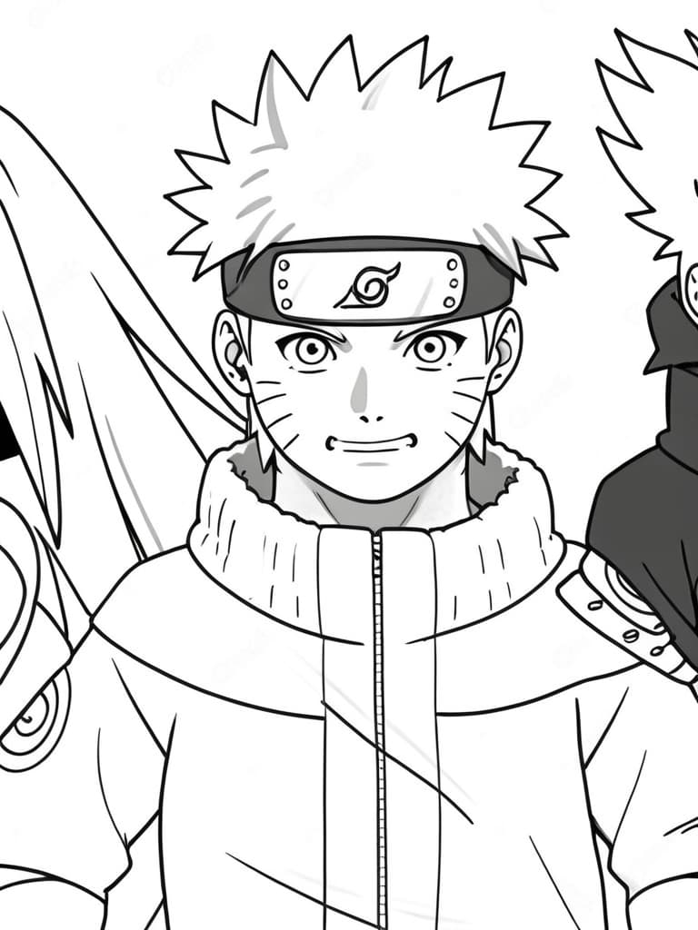 Naruto Uzumaki Fighting Pose Coloring Page