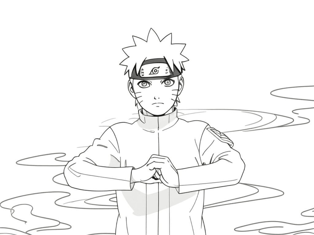 Laughing Naruto Uzumaki Coloring Page