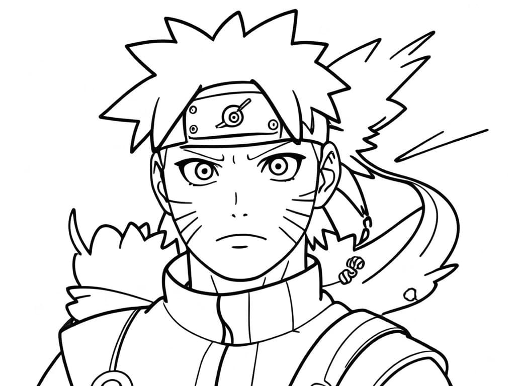 Naruto Uzumaki Portrait Coloring Page