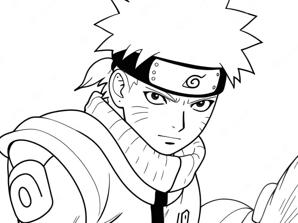 Naruto Uzumaki Speed Run Coloring Page