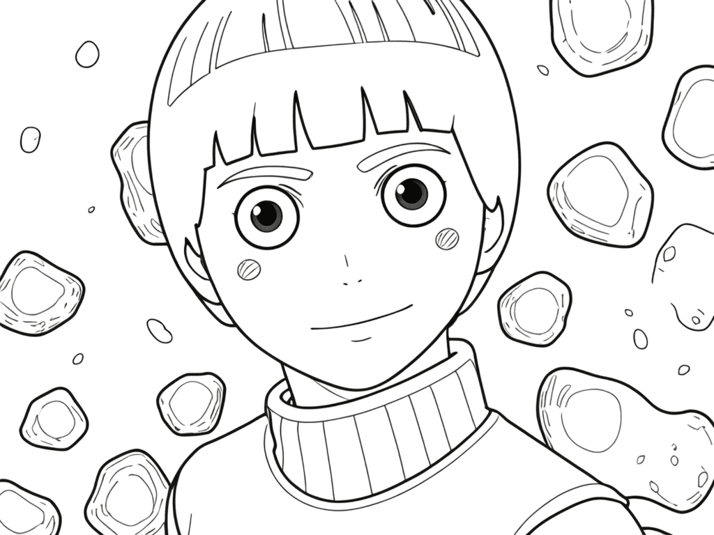 Rock Lee Fighting Stance Coloring Page