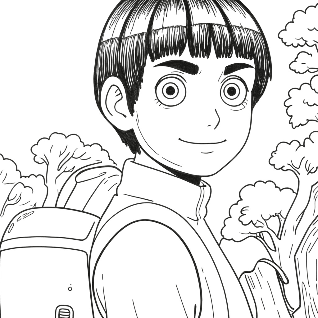 Rock Lee Training Coloring Page
