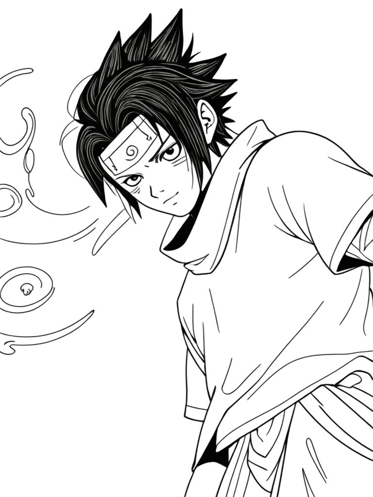 Sasuke Uchiha Portrait Coloring Page