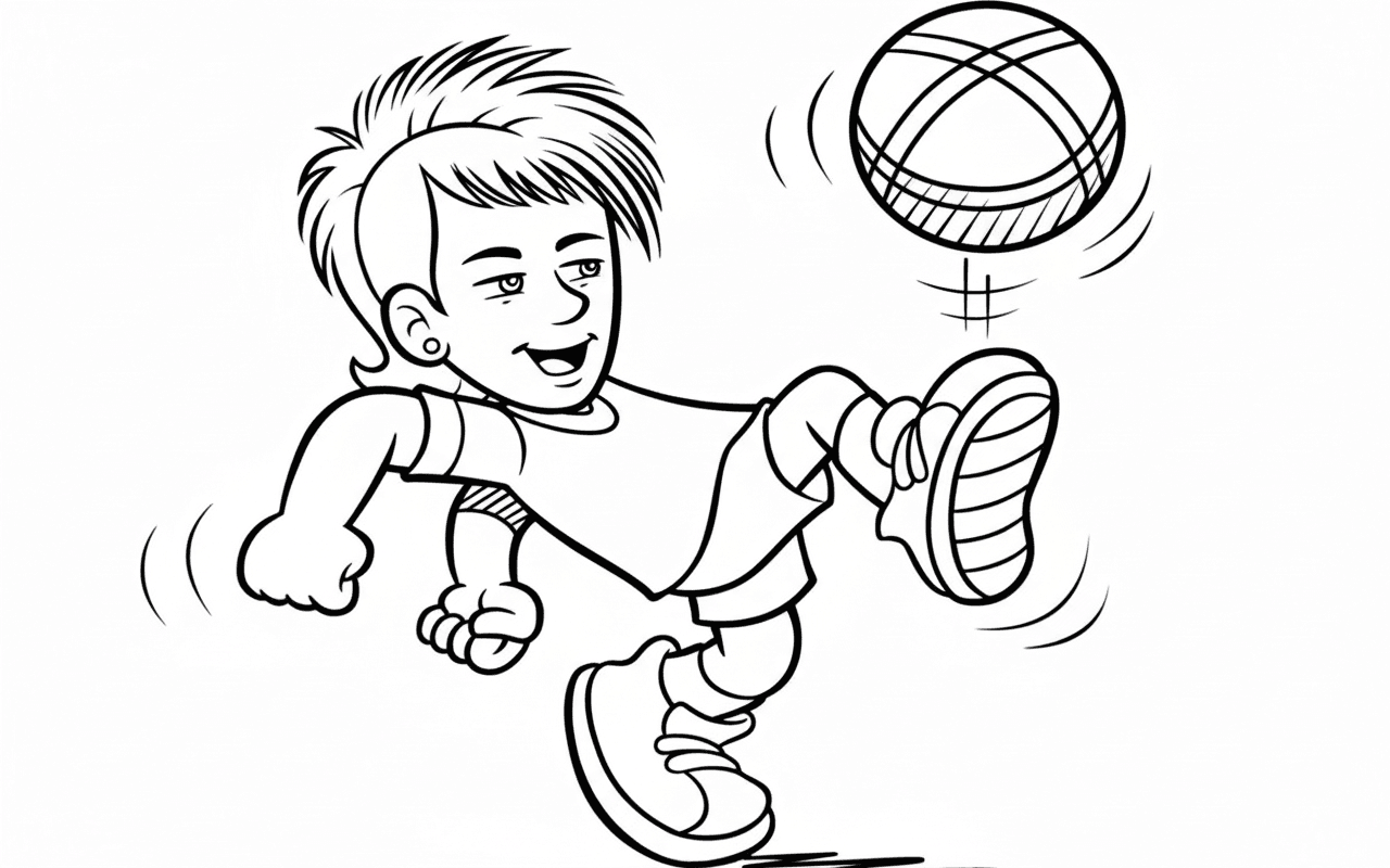 Neymar Kicking the Ball Coloring Page