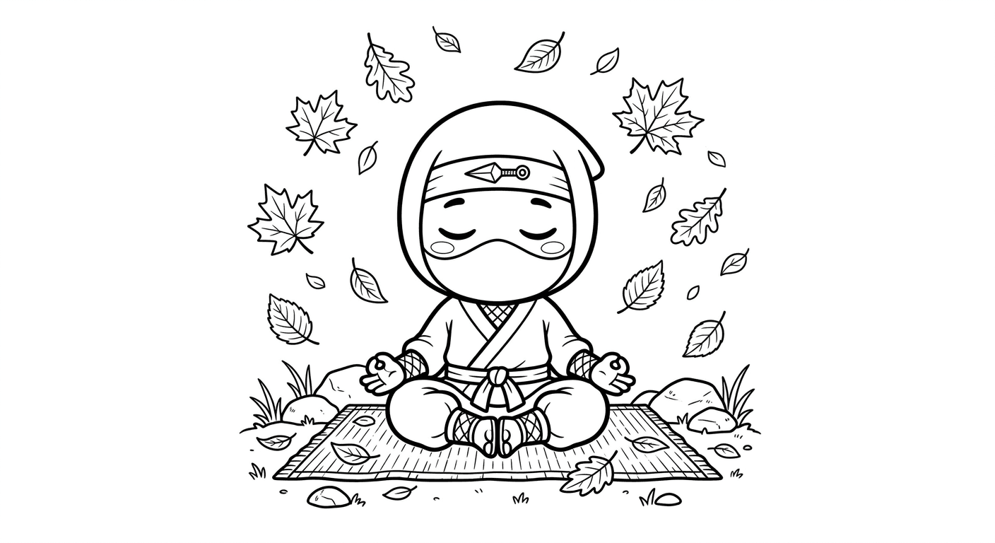 Meditating Ninja Coloring Pages