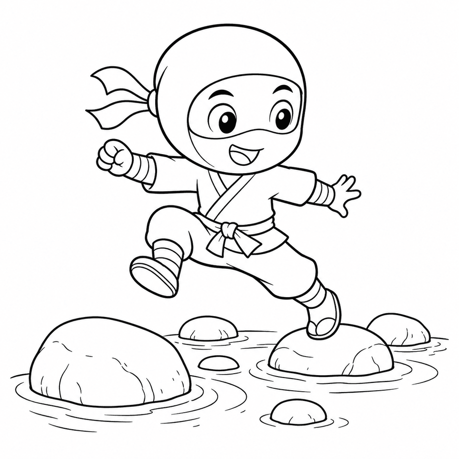 Preschool Ninja Coloring Pages