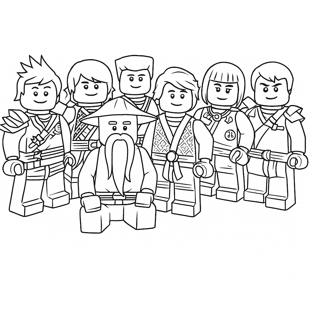 Ninjago Characters Coloring Page