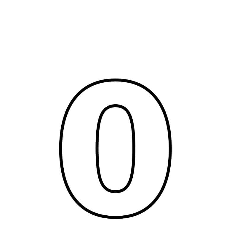 Number 0 Coloring Page