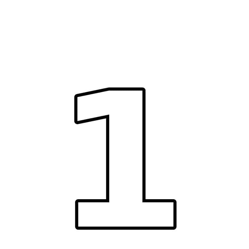 Number 1 Coloring Page