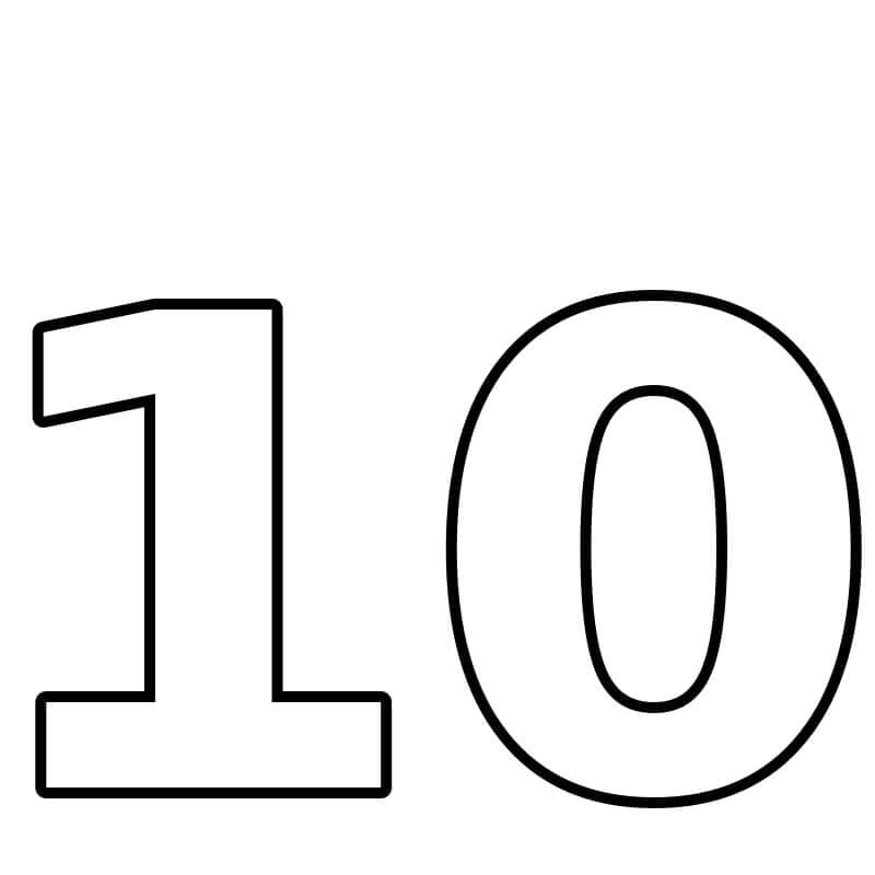 Number 10 Coloring Page