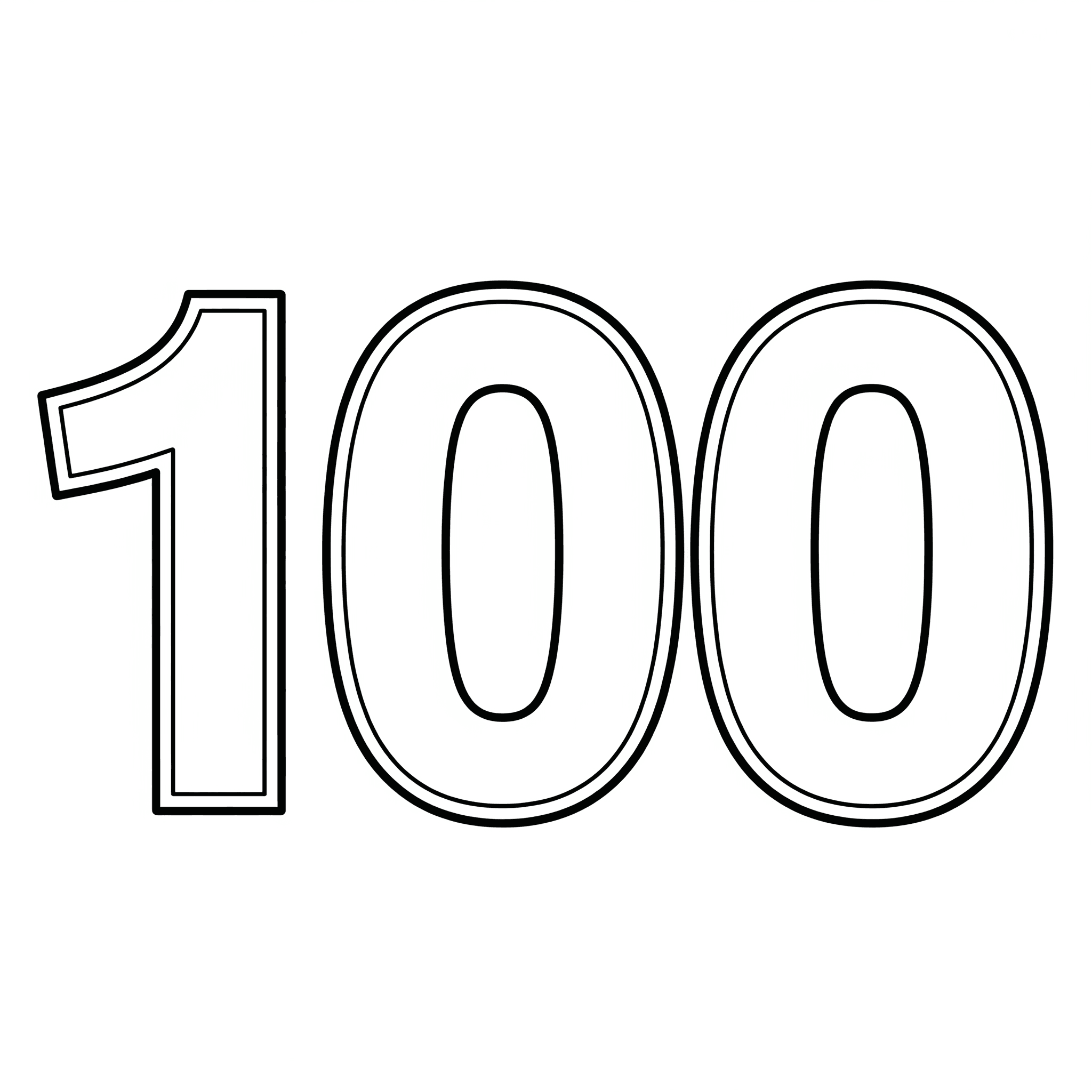 Number 100 Coloring Page