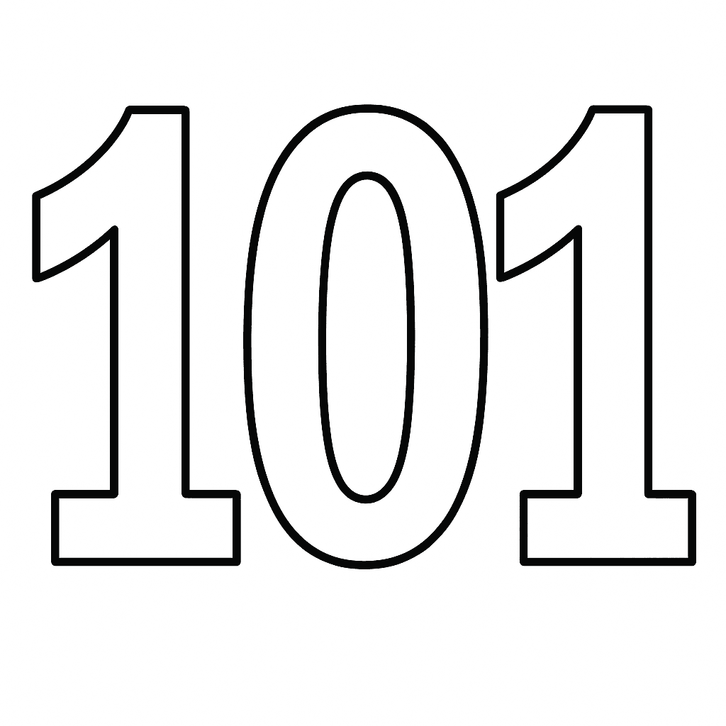 Number 101 Coloring Page