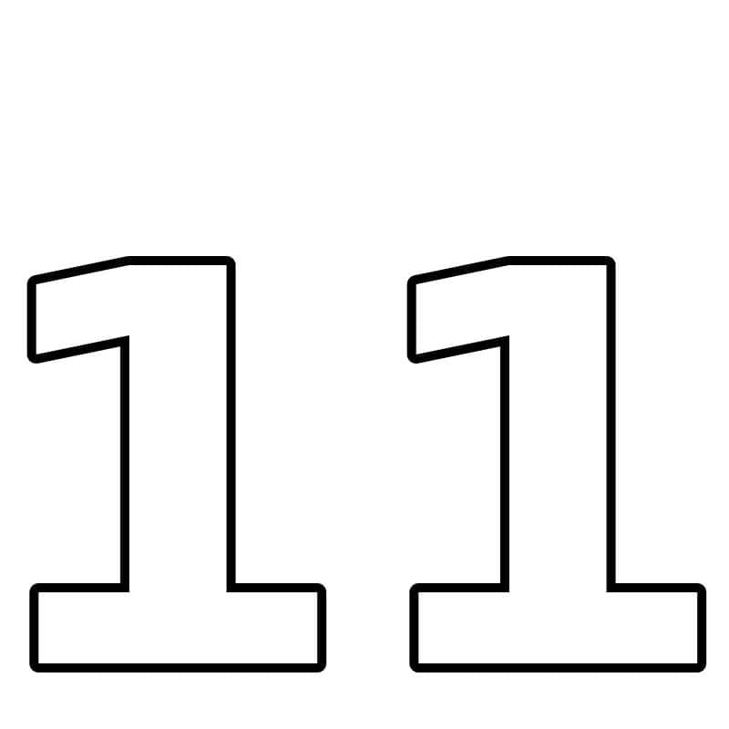 Number 11 Coloring Page