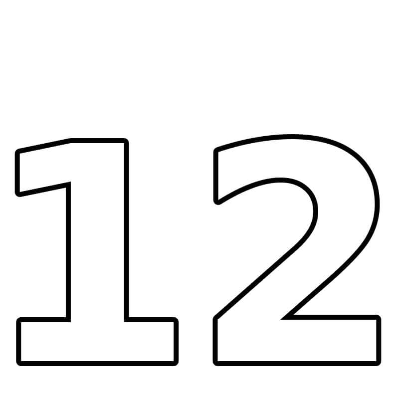 Number 12 Coloring Page