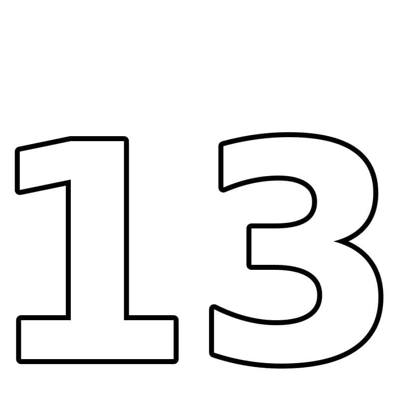 Number 13 Coloring Page