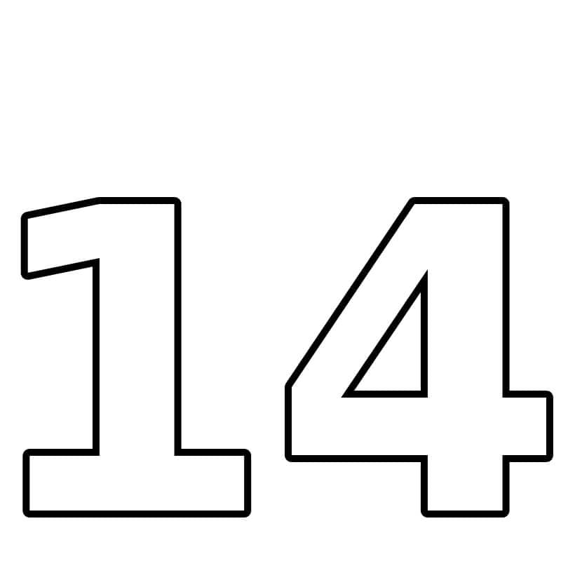 Number 14 Coloring Page