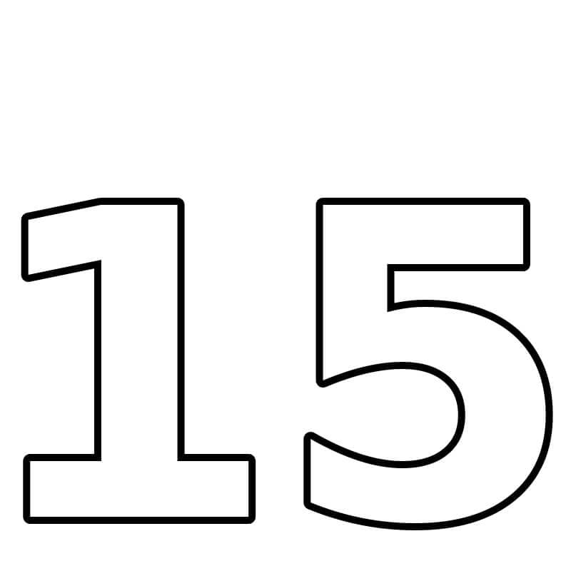 Number 15 Coloring Page