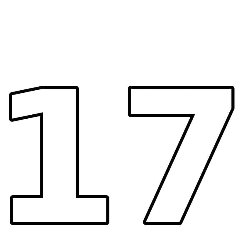 Number 17 Coloring Page