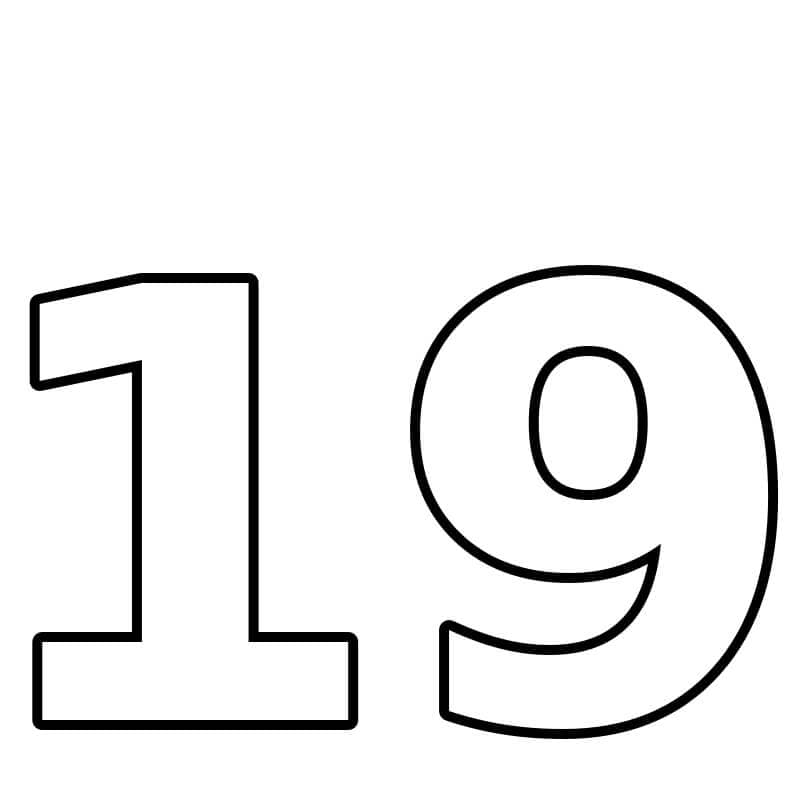 Number 19 Coloring Page
