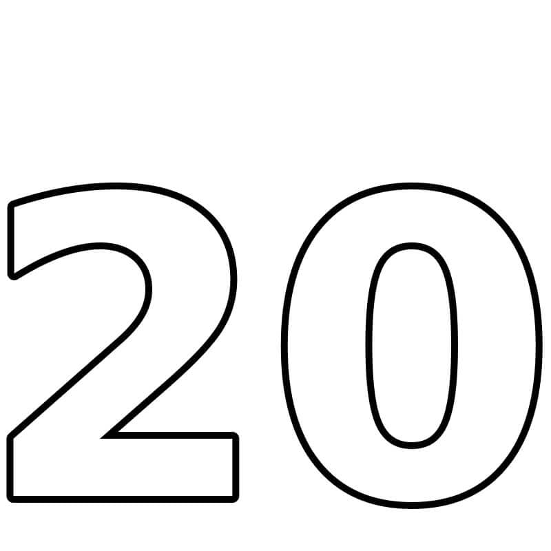 Number 20 Coloring Page