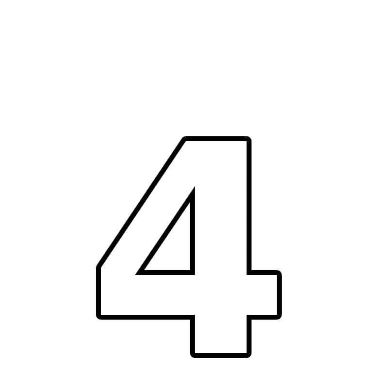 Number 4 Coloring Page