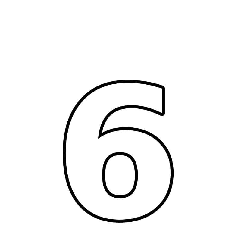 Number 6 Coloring Page