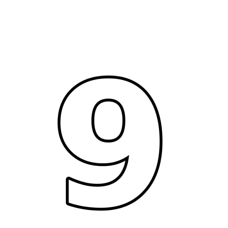 Number 9 Coloring Page