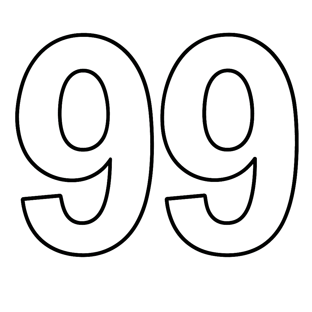 Number 99 Coloring Page