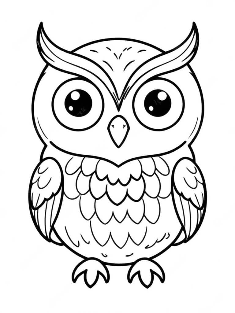 Alert Owl Coloring Page