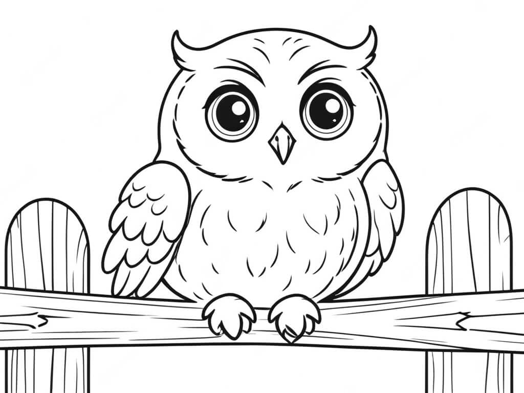 Curious Owl Coloring Page