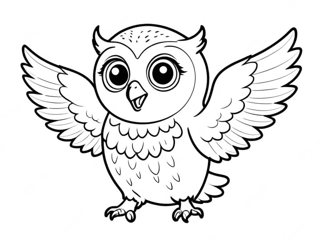 Flying Owl Coloring Page