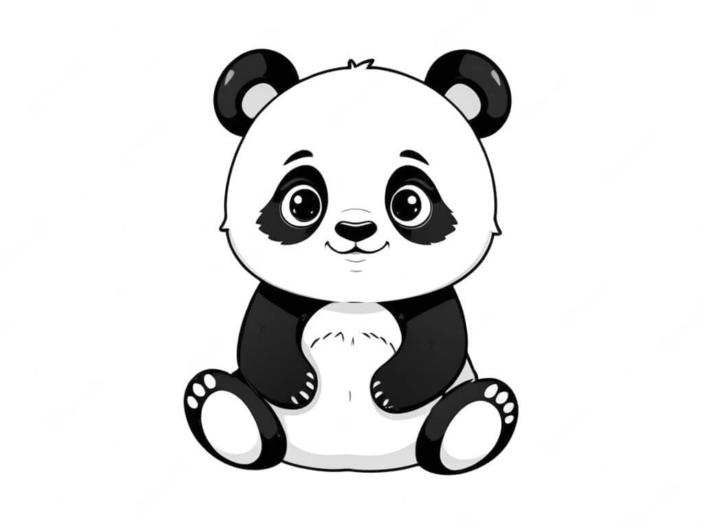Cute Panda Coloring Page
