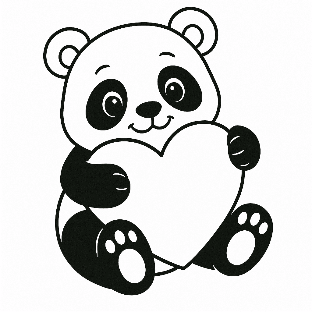 Sweet Panda Coloring Page