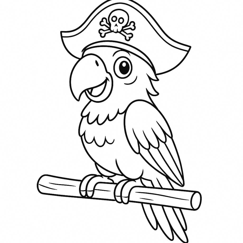 Pirate parrot coloring page